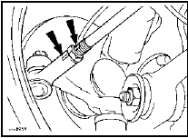 23.5 Make alignment marks (arrowed) between each tie-rod end and its rod when