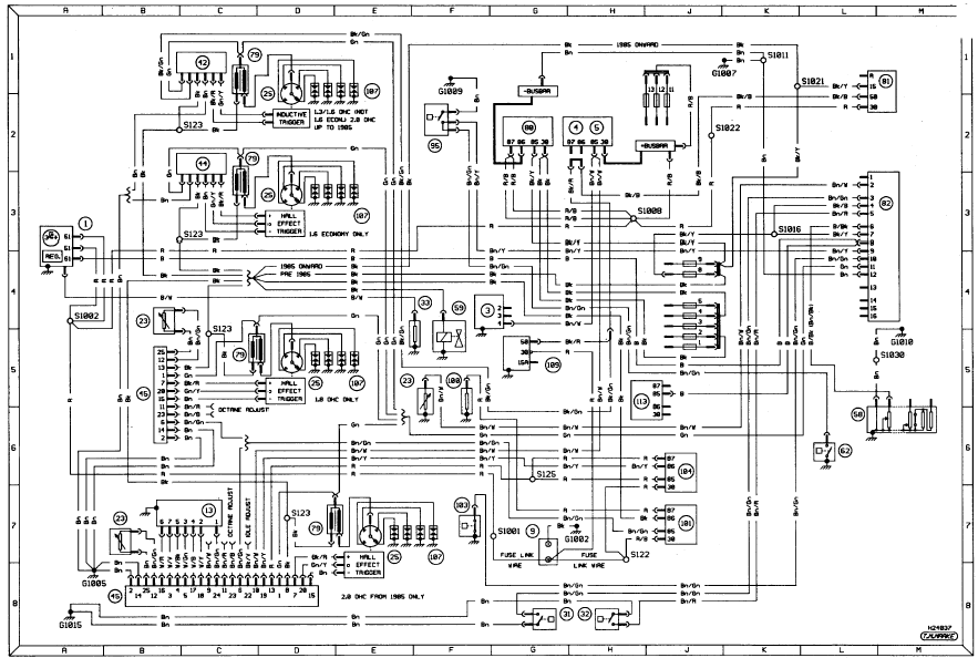 Wiring diagrams - Ford Sierra Service Manual - Ford Sierra - Ford manuals