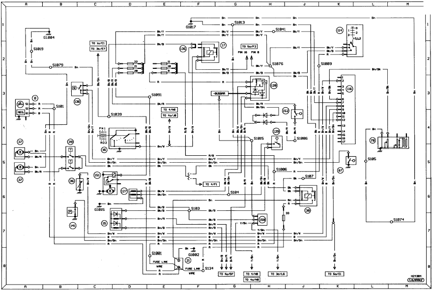 Diagram 1. Starting, charging automatic transmission and warning lamps. Models