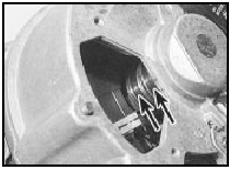 7.4 Inspect the condition of the slip rings (arrowed) - Bosch alternator