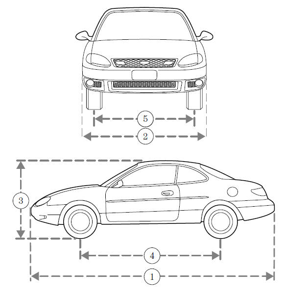Ford Escort. VEHICLE DIMENSIONS