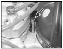 10.21 K-Jetronic system mixture adjustment screw location (arrowed)