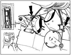 9.2 Heater control cable connections (arrowed) - pre-1986 models