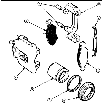 3.4 Exploded view of the front brake caliper