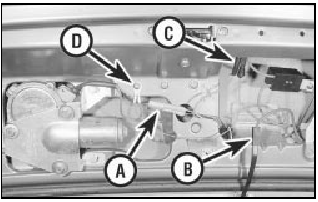 15.2 Electrical connections at the tailgate (1986 model shown)