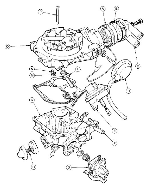 13.4e Exploded view of Pierburg 2V carburettor