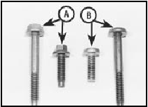 18.26 Use new M8 (auxiliary) cylinder head bolts with hexagonal heads (A),