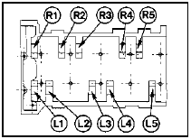 18.30a Camshaft bearing cap tightening sequence (see text)