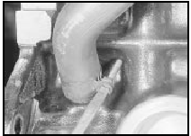 35.1 Loosening the crankcase ventilation hose clip - CVH models