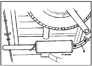 27.9b Cutting point when fitting a service replacement exhaust system section