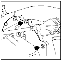 8.22b Remove the two bolts (arrowed) from the engine adapter plate - 1.8