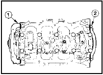 27.6 Apply sealing compound to the areas shown before fitting the sump gasket