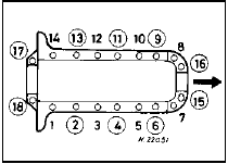 27.21 Sump bolt tightening sequence - 1.6 litre