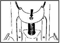 10.4 Handbrake equaliser-to-operating rod circlip and pivot pin (arrowed)