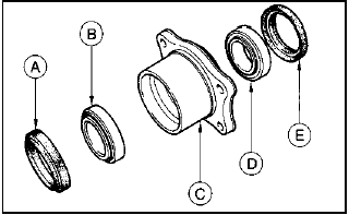 14.9 Rear hub carrier components - Saloon, Hatchback and Estate models