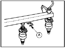 18.10 Fuel injector retaining clip (A)
