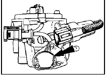 27.11a Throttle position sensor location (arrowed) on CFI unit - 1.6 litre