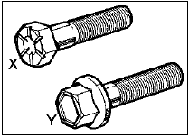 14.1a Alternative types of rear hub carrierto- lower arm securing bolts