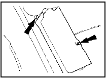 22.8a Remove the side kick panel (securing screws arrowed) for access to the
