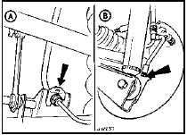 11.23 Rear suspension lower arm brake pipe brackets (arrowed)