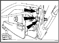 24.5 Load apportioning valve securing bolts (arrowed)