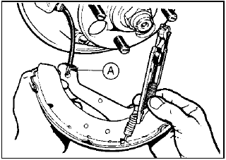 5.29 Removing the trailing brake shoe