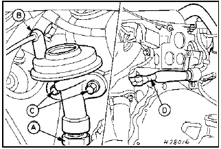 31.3 Exhaust gas recirculation valve attachments - 1.8 litre (R6A) CVH