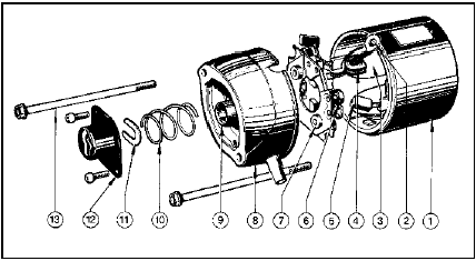 10.47 Nippondenso starter motor brush assembly