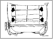 49.3 Front seat air cushion securing rings (arrowed)