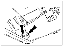 30.19 Rear bump stop securing nut locations (arrowed) - P100 models