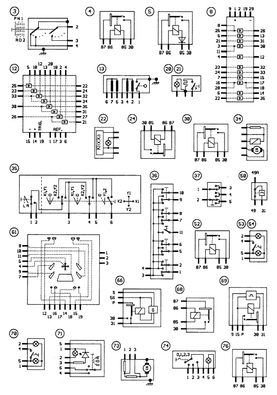 Internal connection details. Models up to 1987