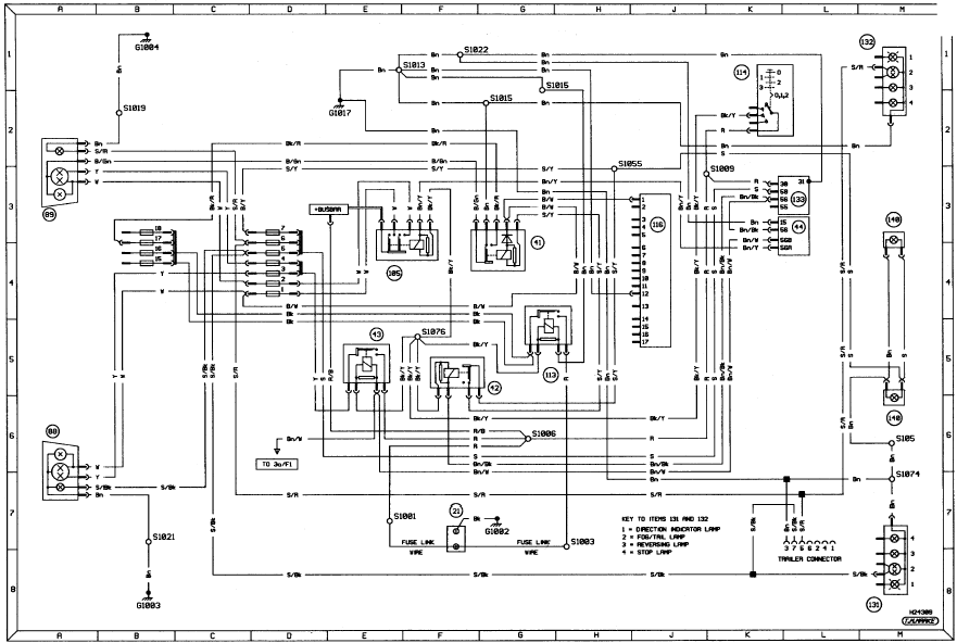 Diagram 2. Exterior lighting - head/sidelamps. Models from 1990 onwards
