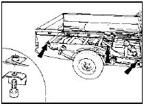 23.6 Cargo area-to-chassis Torx bolt locations (arrowed) - one side shown for