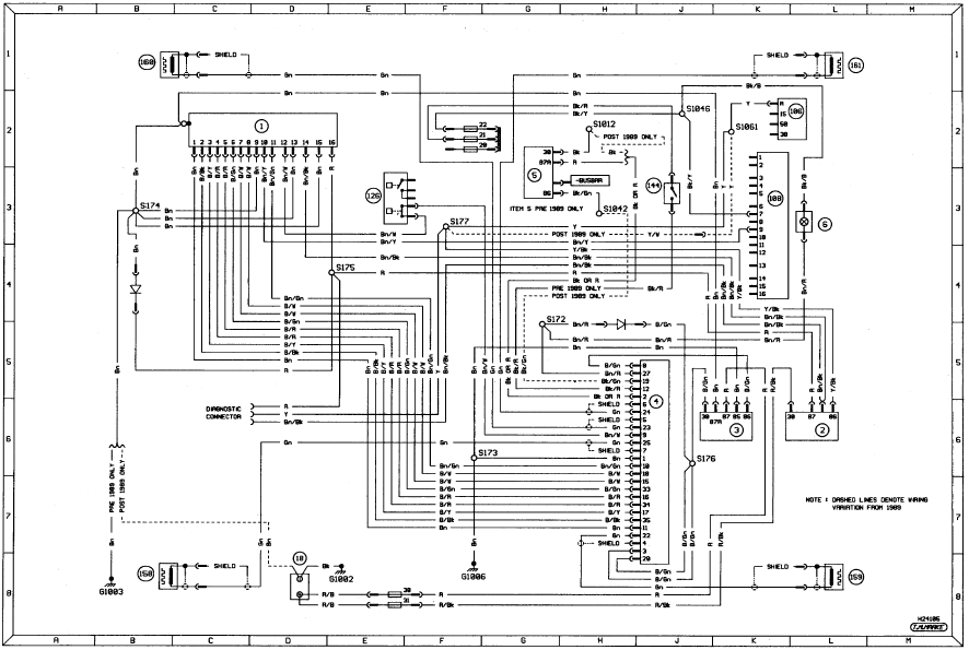 Diagram 3b. Anti-lock braking system. Models from 1987 to May 1989