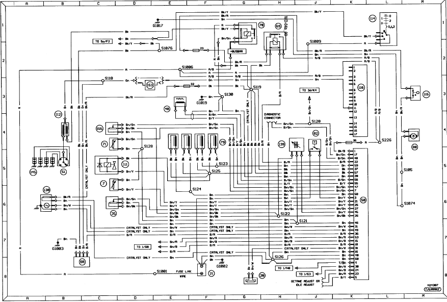 Diagram 4a. 2.0 litre DOHC engine EFI fuel injection and ignition systems.