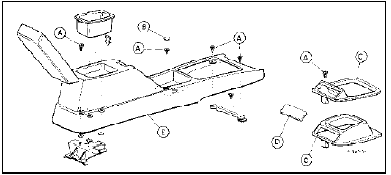 44.14 Centre console components - models from 1990