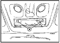 45.5 Overhead console securing screws (A)