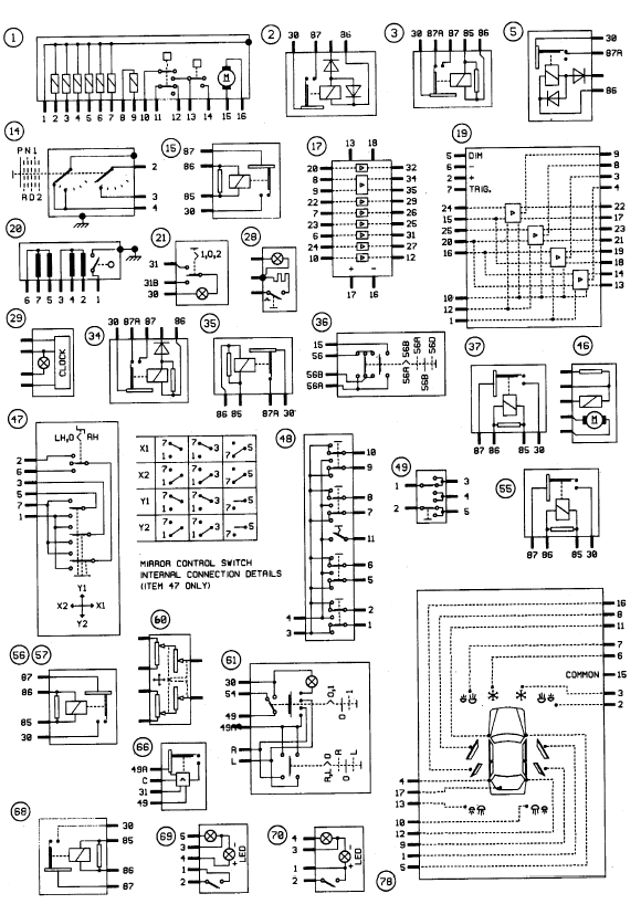 Internal connection details. Models from 1987 to May 1989