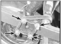 19.3 Unscrew the nuts (arrowed) from the rear axle-to-leaf spring U-bolts