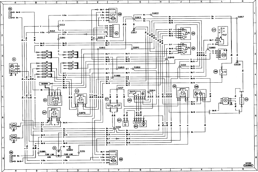 Diagram 3. Ancillary circuits - horn, heater blower, heated mirrors and screens.