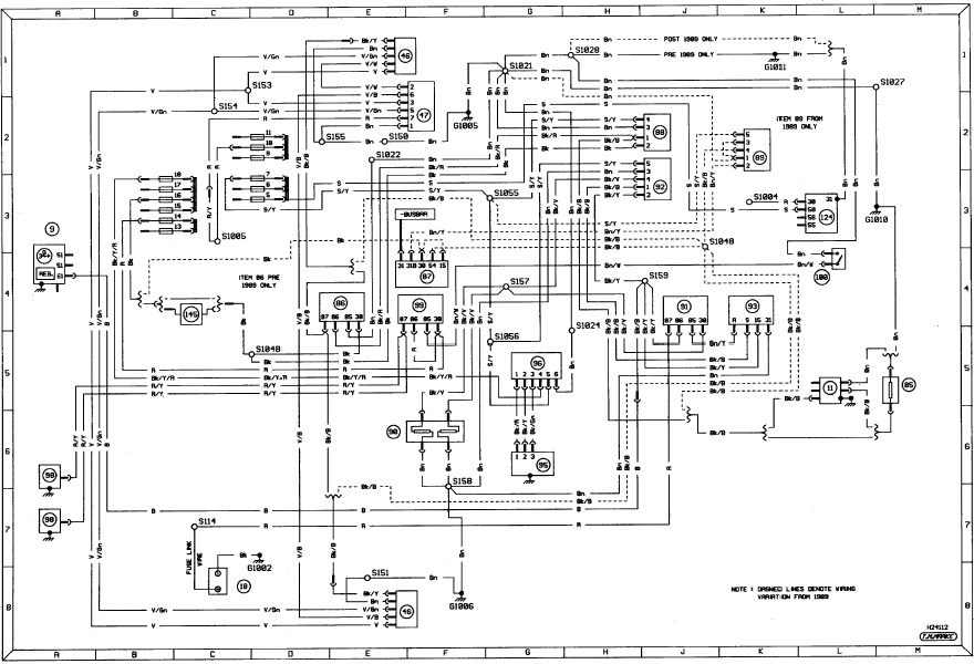 Diagram 3. Ancillary circuits - horn, heater blower, heated mirrors and screens.