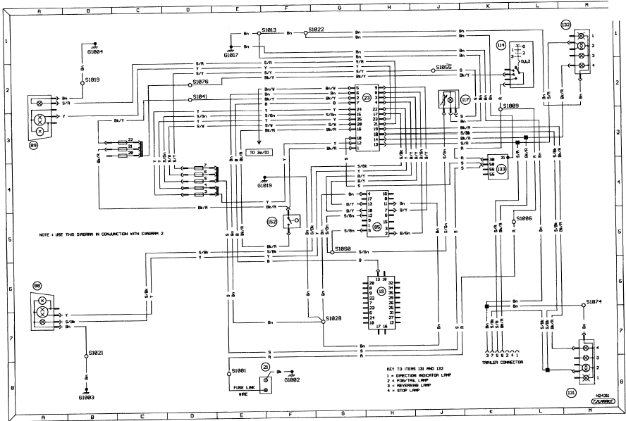 Diagram 3c. Graphic display system - bulb failure. Models from 1990 onwards