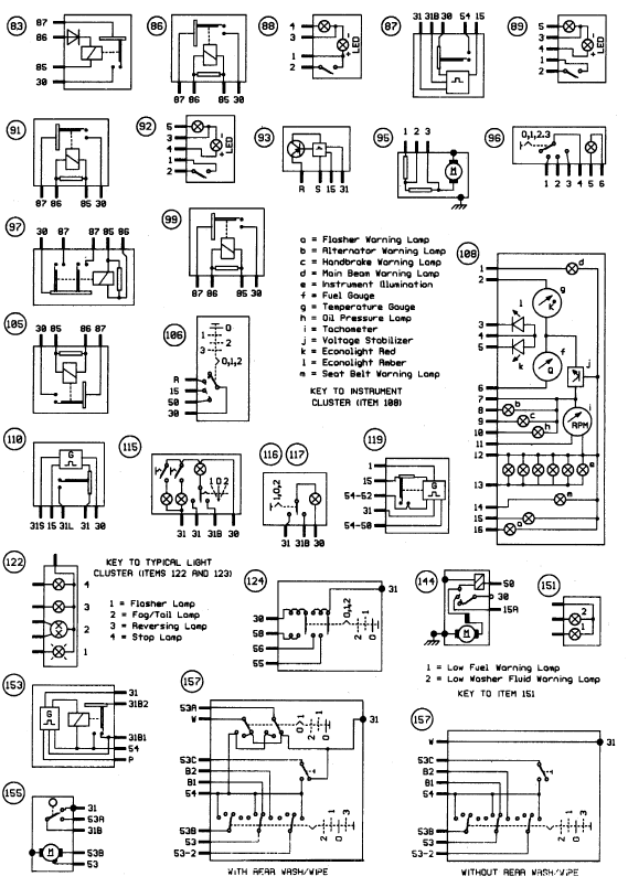Internal connection details (continued). Models from 1987 to May 1989
