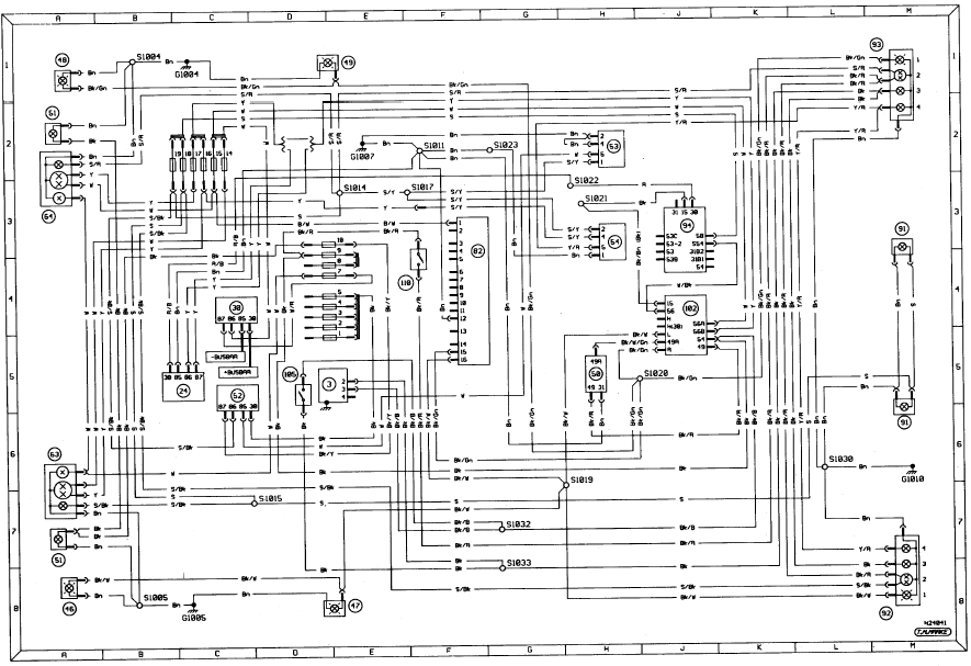 Diagram 2. Exterior lighting. Models up to 1987