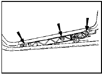 39.2 Sunroof glass panel-to-sliding gear securing screws (one side shown for