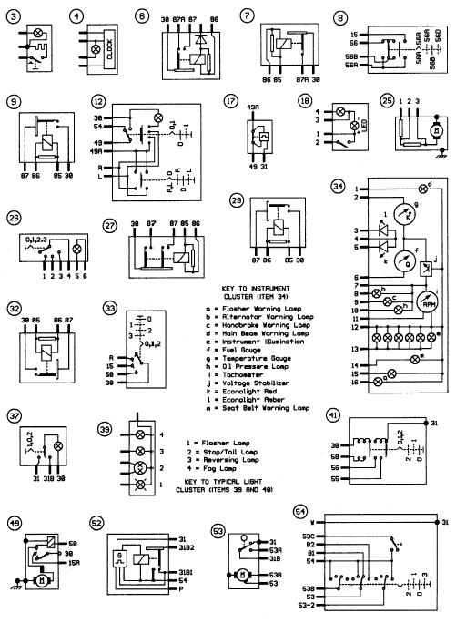 Internal connection details. P100 models from 1988 onwards