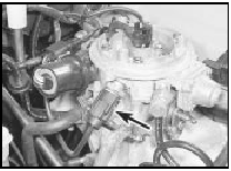 21.17 Air charge temperature sensor location on 1.6 litre engines (arrowed)