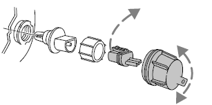 4. Disconnect the electrical connector from the bulb by pulling rearward.