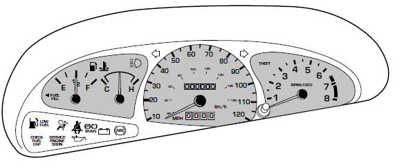 Speedometer: Indicates the