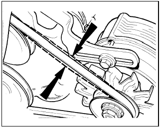 20.5b Drivebelt tension checking point - OHV engines